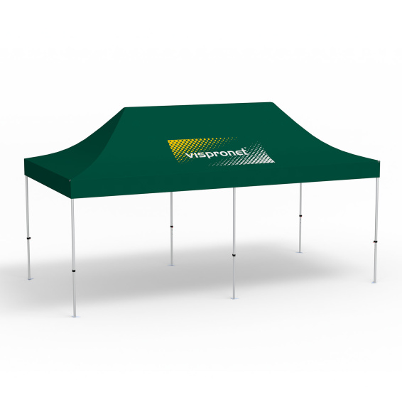 Faltpavillon Select, 3 x 6 m, grün, Dach mit 1 Logodruck (Seite 1)