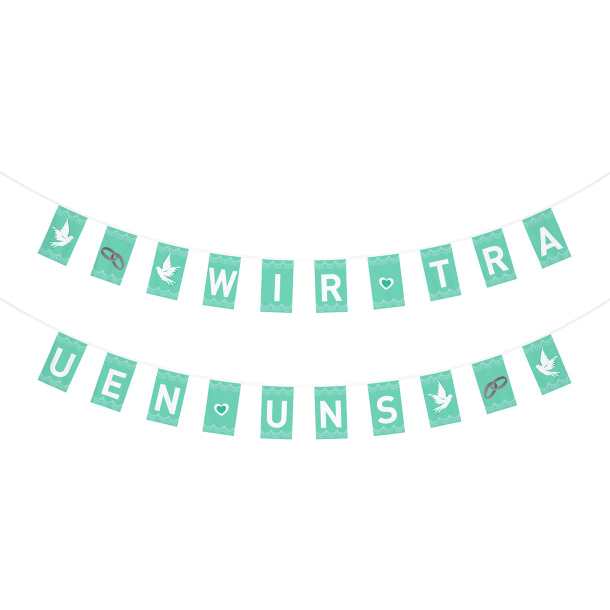 Schriftzug: WIR TRAUEN UNS