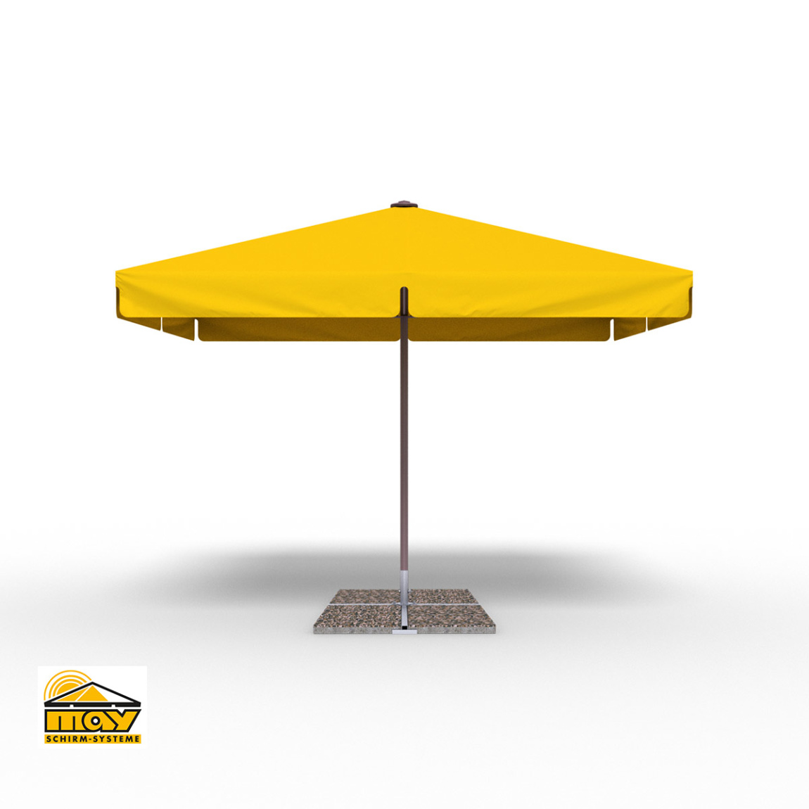 Großschirm Select F in Grundfarben, m. Volant, Schirmgestell graubraun