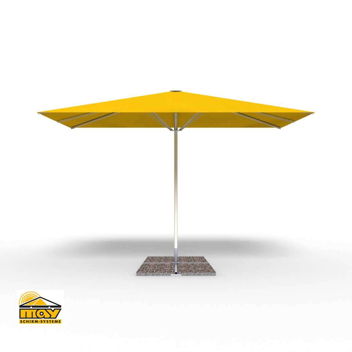 Großschirm Select F in Grundfarben, o. Volant, Schirmgestell weiß