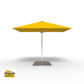 Großschirm Select F mit Kurbel & ohne Volant, quadratisch, Gestell weiß