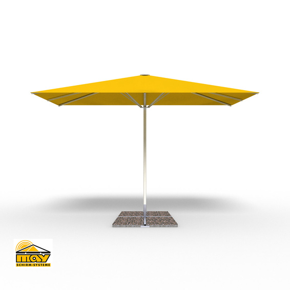 Großschirm Select F in Grundfarben, o. Volant, Schirmgestell weiß