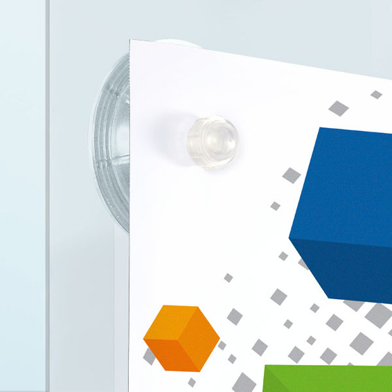 Displayfolie 240 , befestigt mit Saugnäpfen