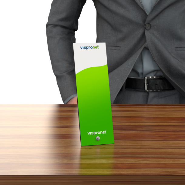 Fotoaufsteller aus Aluminiumverbundplatte, weiß, mit 1 Fuß