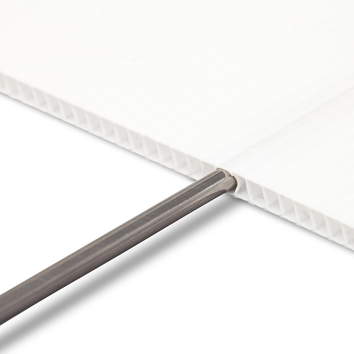 Befestigung des Einzelstabes in der Hohlkammerpatte