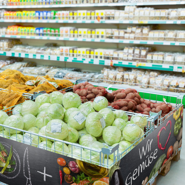 Palettenbanderole als dekorative Gestaltungselemente am PoS