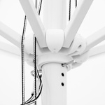 Schirm, Detail: Seilzug, Spannvorrichtung mit Sicherungsmechanismus