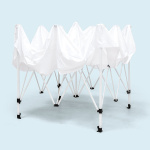 stabiles, faltbares Scherengittersystem aus Stahl: sekundenschneller Aufbau