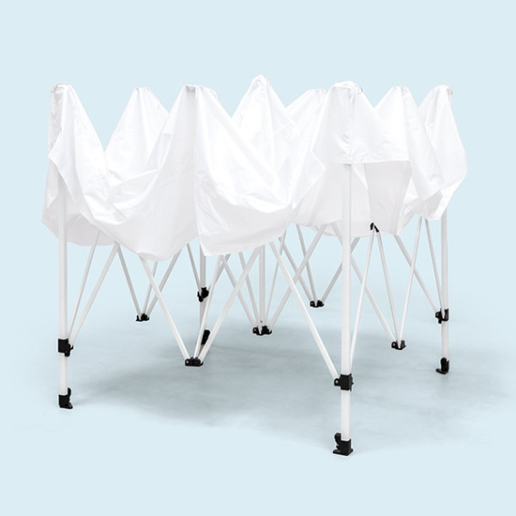 stabiles, faltbares Scherengittersystem aus Stahl: sekundenschneller Aufbau