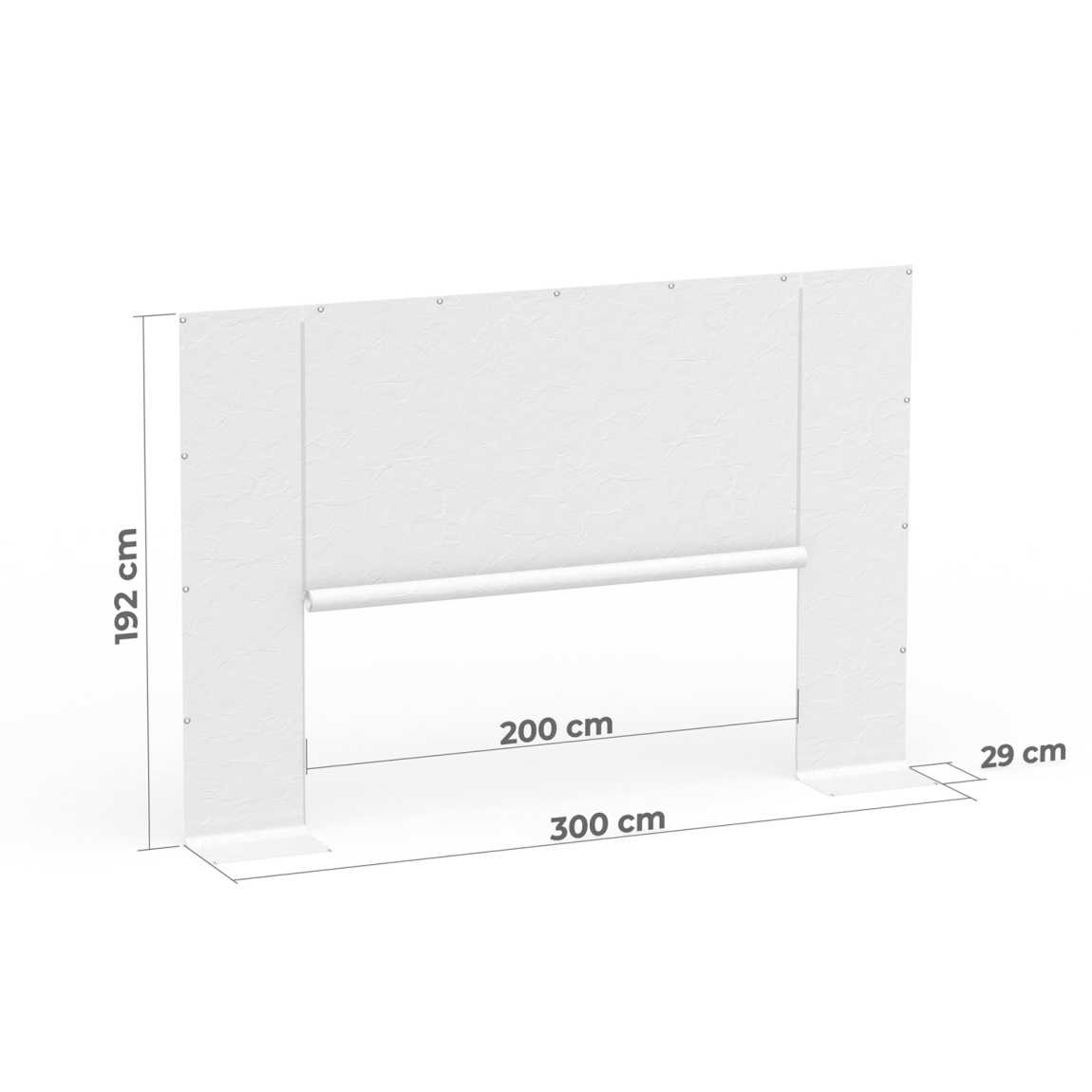 Giebelwand mit Tür 3 m - Maße