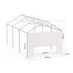 Giebelwand mit Tür 3 m: Beispiel am Zeltgestell Partyzelt Select 3 x 6 m
