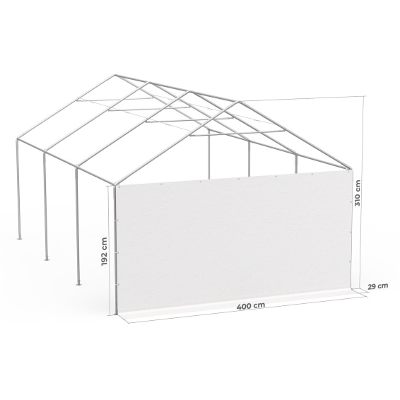 Giebelwand 4 m: Beispiel am Zeltgestell Partyzelt Select 4 x 6 m