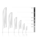 Bowflag® Basic konkave Unterkante, Systemhöhen - bedruckter Hohlsaum