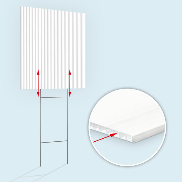 Platte mit senkrecht verlaufenden H-Stegen zur Befestigung des Ständers