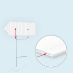 Platte mit senkrecht verlaufenden H-Stegen zur Befestigung des Ständers