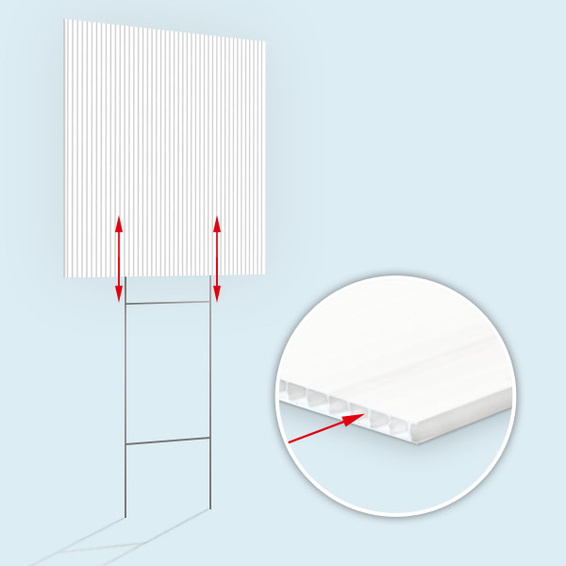 Platte mit senkrecht verlaufenden H-Stegen zur Befestigung des Ständers