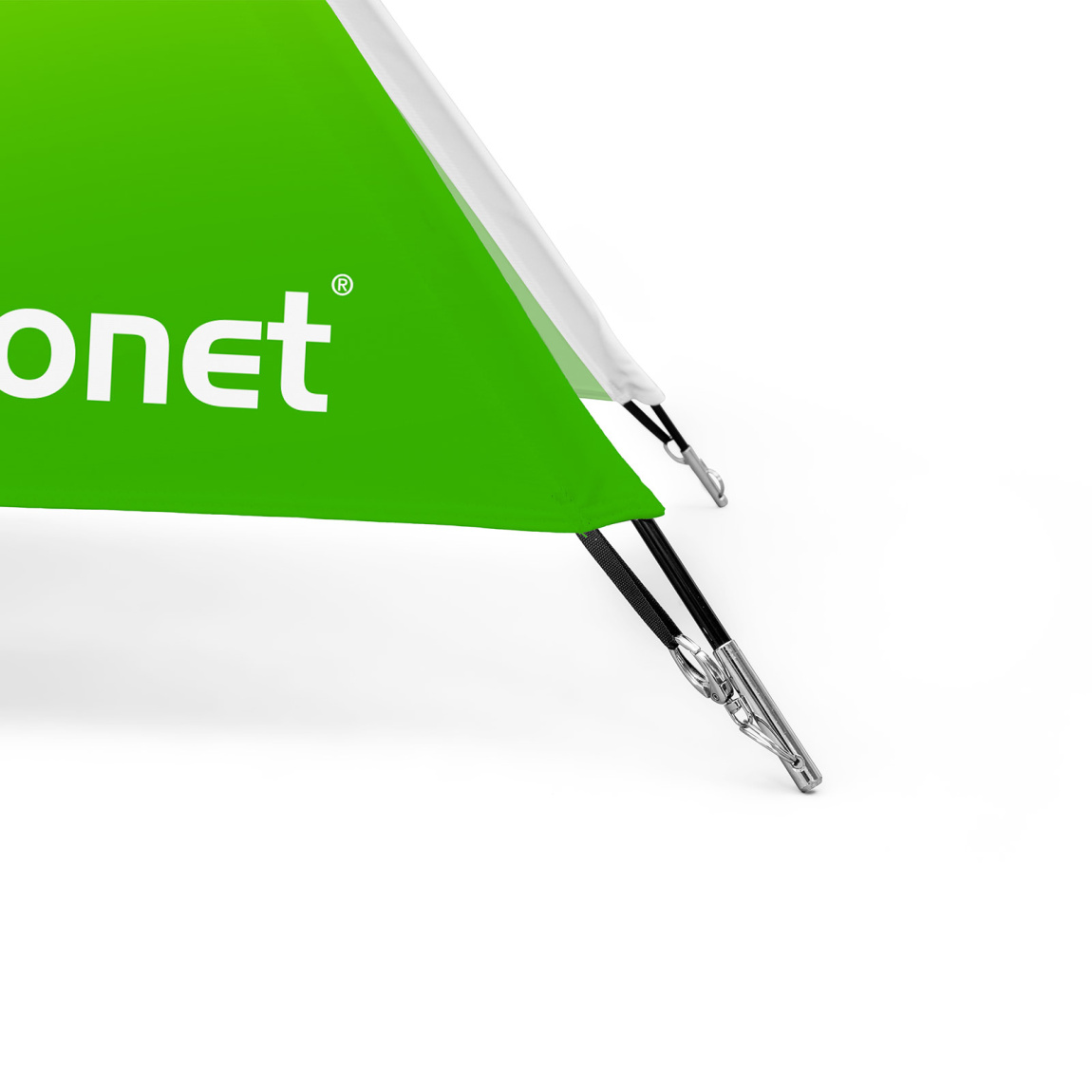 Gfk-Stangen m. Karabinerhaken & Öse für Bodenverankerung mittels Erdhaken