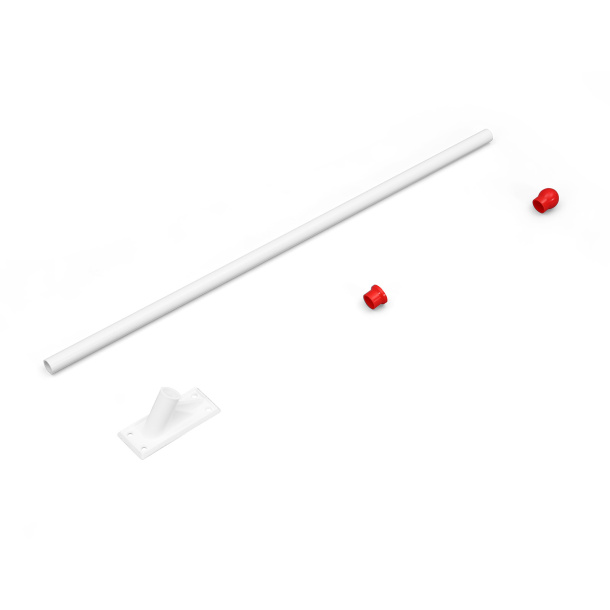 Fahnehalter 60°, mit roter Abschlusskugel