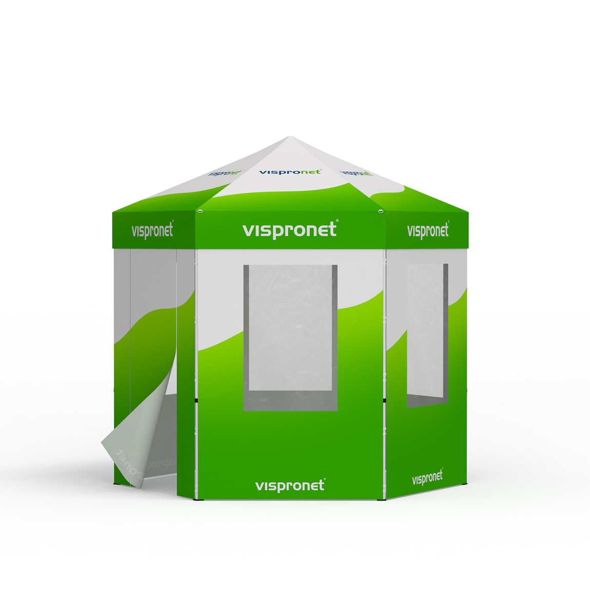 Faltzelt inkl. 1 Wand mit Tür und 5 Wänden mit Fenstern