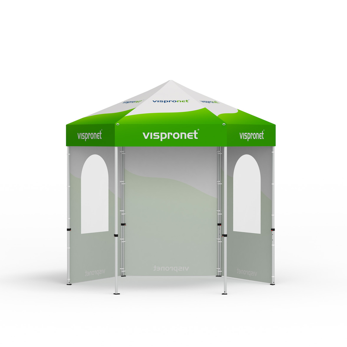 Faltzelt inkl. 1 Vollwand und 2 Wänden mit Rundfenster