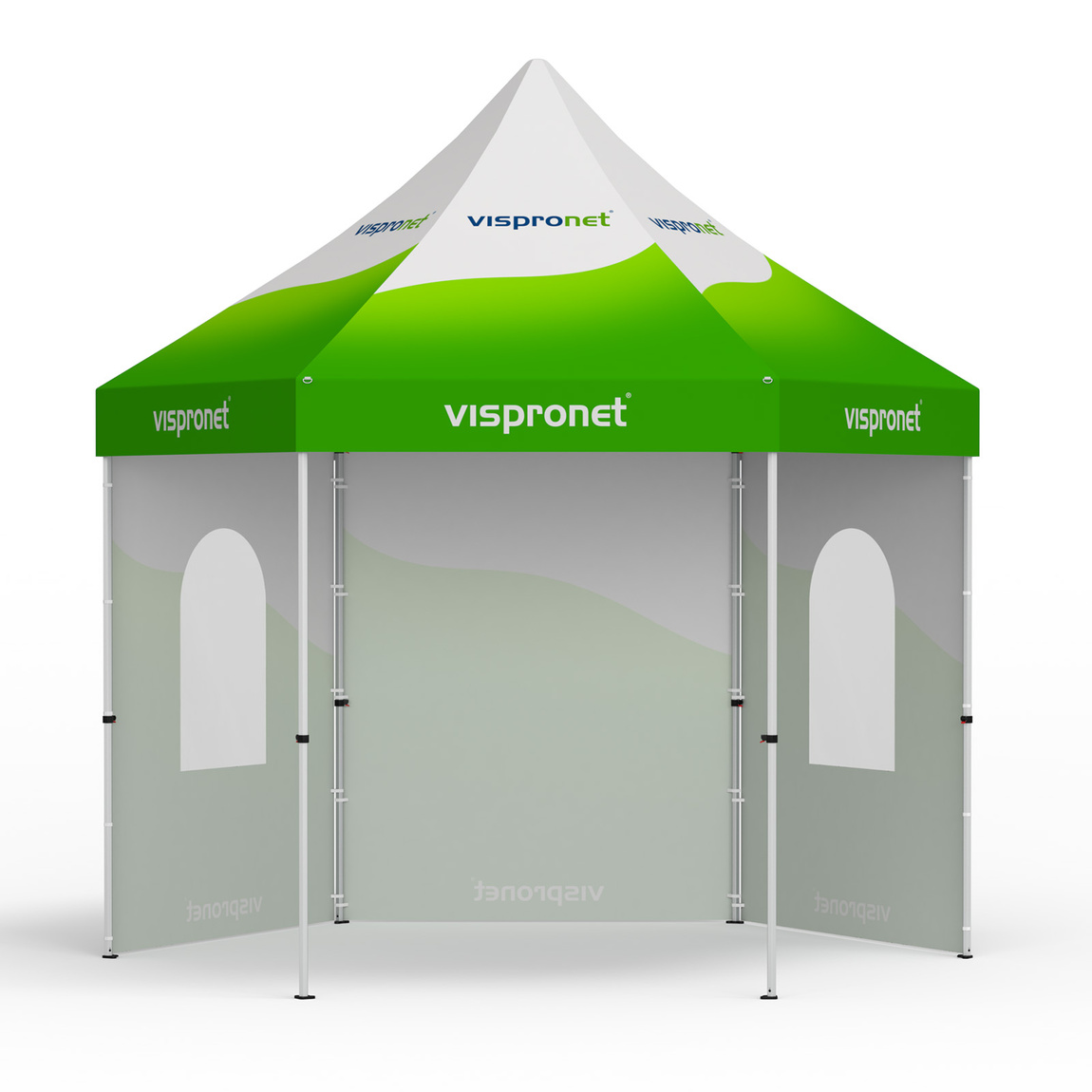 Faltzelt inkl. 1 Vollwand und 2 Wänden mit Rundfenster