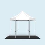 Faltpavillon Select Hexagon 3 m kombiniert mit dem Bodenplatten-Set 3 m