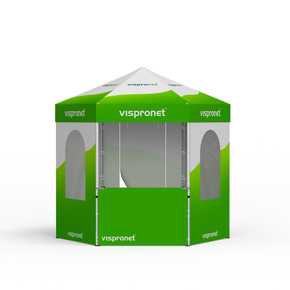 Faltzelt Select Hexagon 3 m, 6 Wände, mit Druck