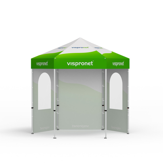 Faltzelt inkl. 1 Vollwand und 2 Wänden mit Rundfenster