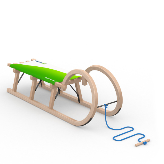 Hörnerschlitten Classic, Zweisitzer, mit blauem Zugseil (optionales Zubehör)