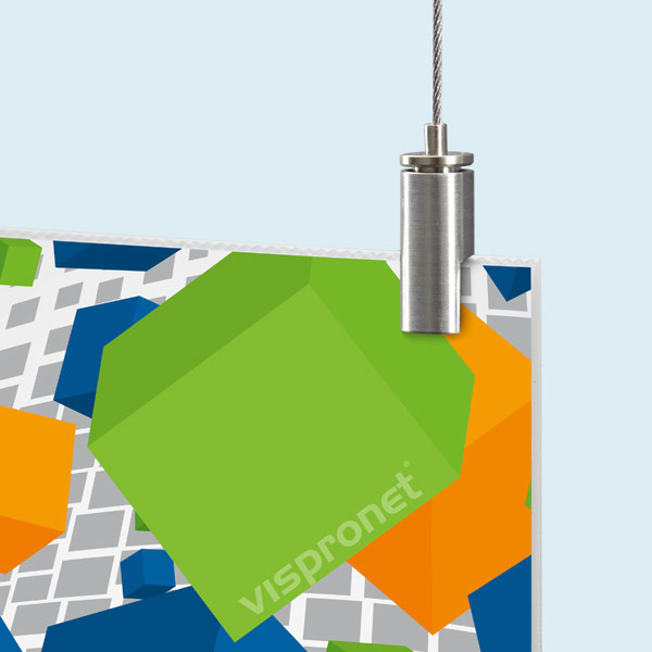 Hohlkammerplatte Typ H, Plattenstärke 4 mm, mit Deckenhalter Edelstahl