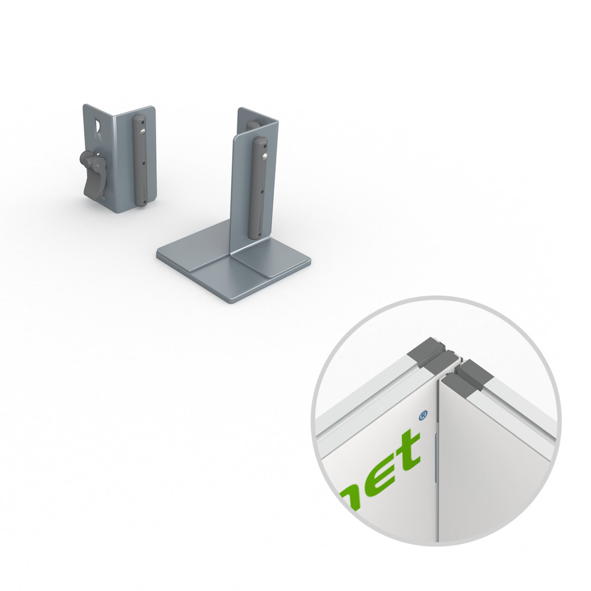 Zubehör-Set für Kederrahmen flex - Innenecke, rechte Ecke