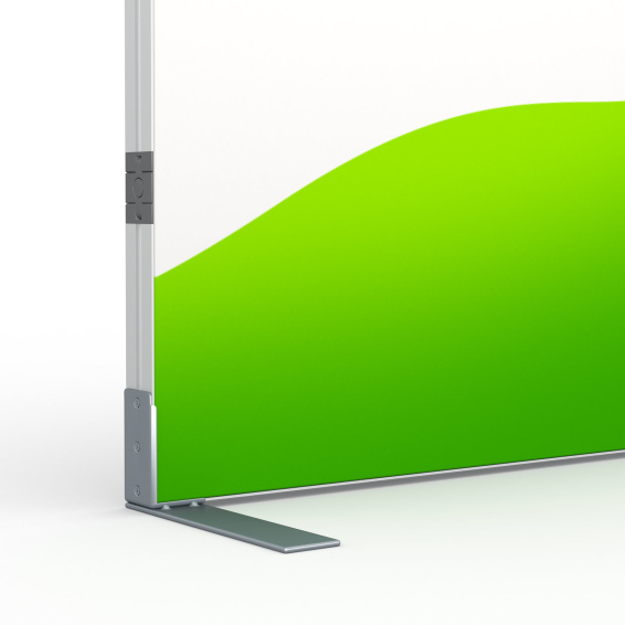 Kederdisplay flex T, Detail: einseitiger Fuß