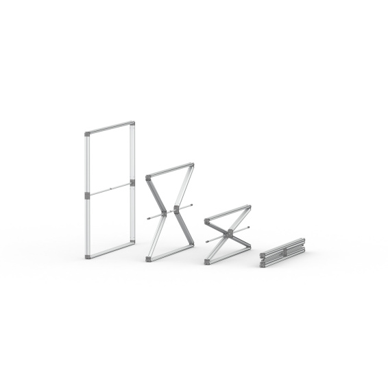 Faltvorgang Kederrahmen flex 100 x100 cm