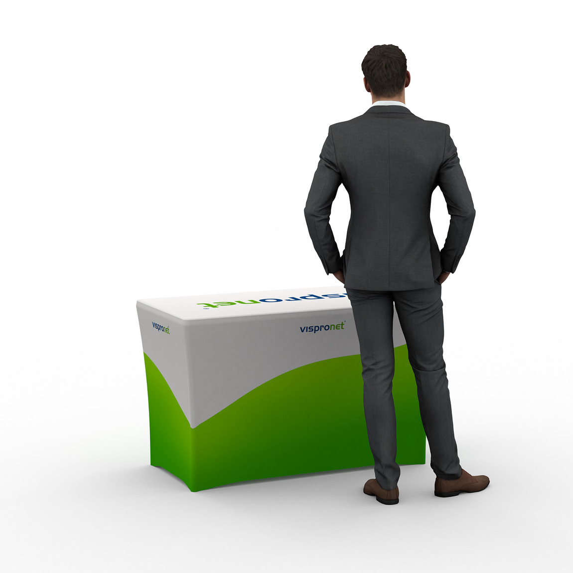 Tischhusse ringsum bodenlang - Rückseite