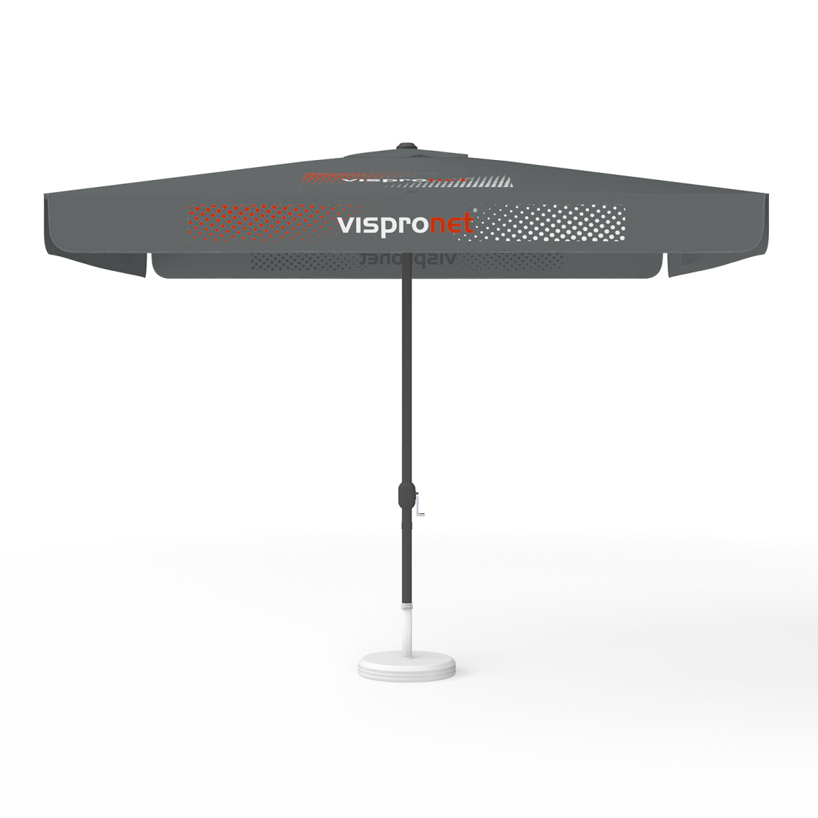 Sonnenschirm mit Logodruck, 300 x 300 cm, alle 4 Segmente mit 1 Motiv bedruckt