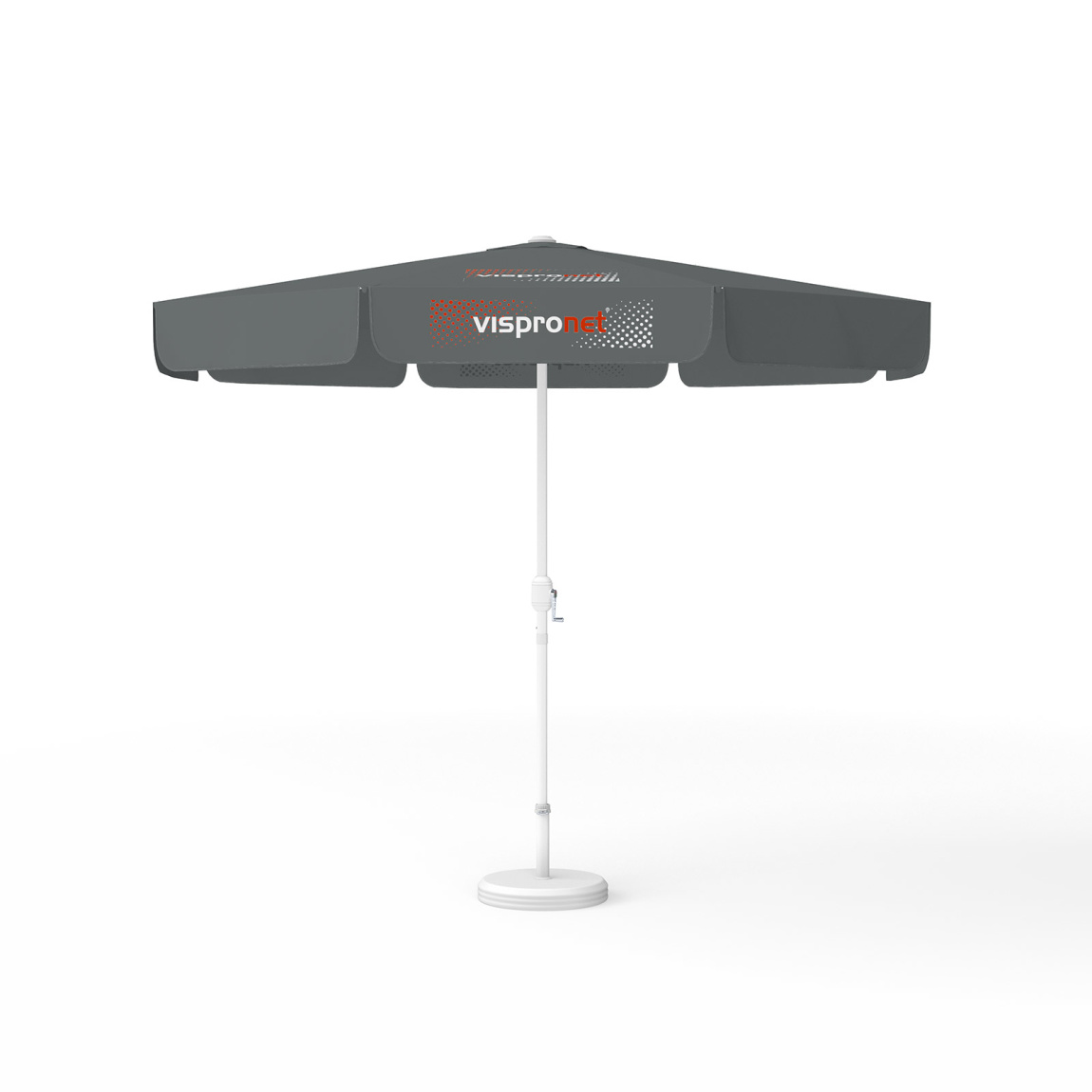 Sonnenschirm mit Logodruck, ø 300 cm, 4 Segmente mit 1 Motiv bedruckt