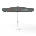 Sonnenschirm mit Logodruck, 300 x 300 cm, 4 Segmente mit 2 Motiven im Wechsel bedruckt