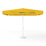 Sonnenschirm mit Logodruck, 300 x 300 cm, 4 Volants mit 2 Motiven im Wechsel bedruckt