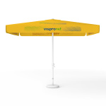 Sonnenschirm mit Logodruck, 300 x 300 cm, 4 Segmente mit 2 Motiven im Wechsel bedruckt