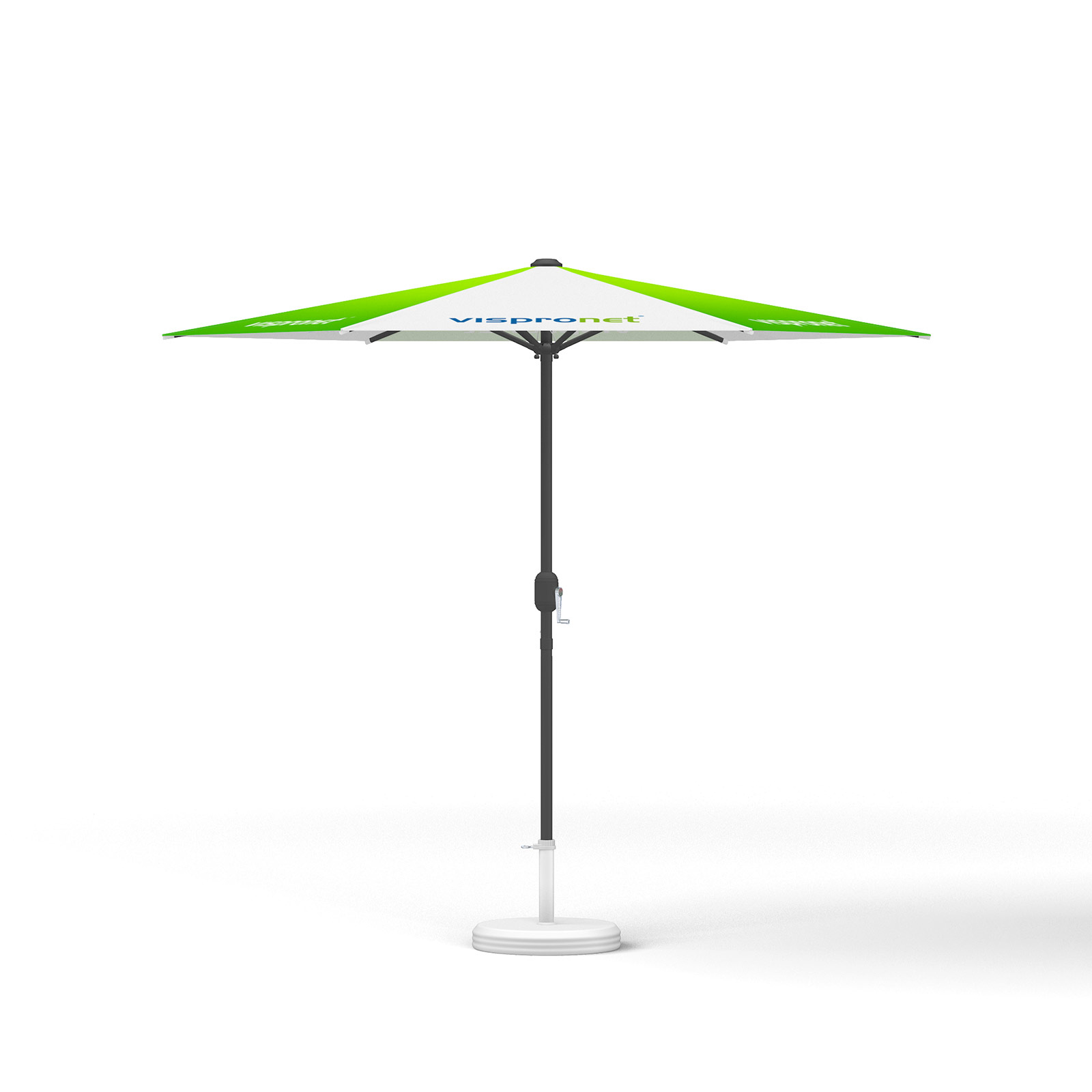 Kleinschirm mit Kurbel ø 250 cm, ohne Volant, Gestell anthrazit