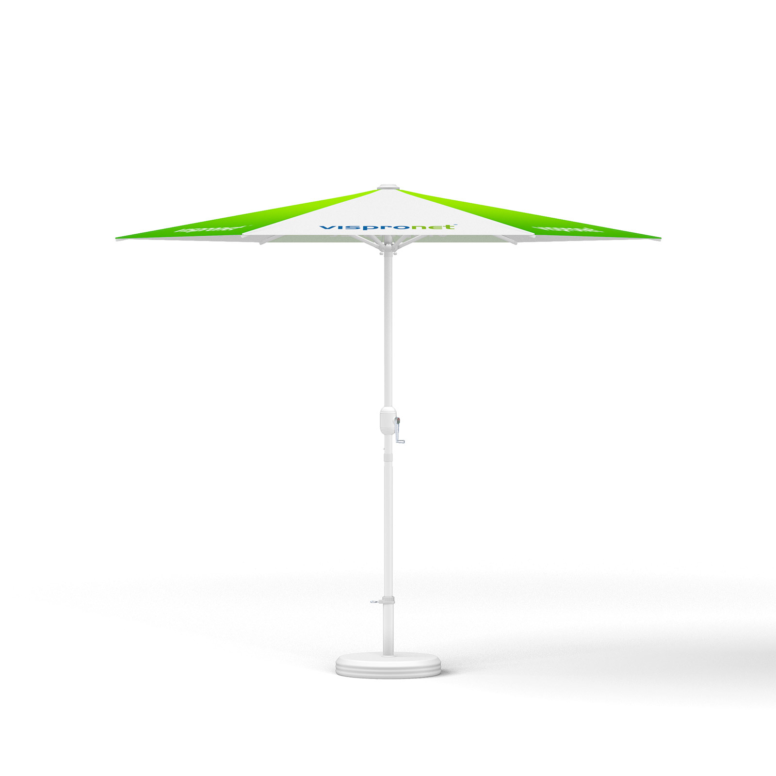 Kleinschirm mit Kurbel ø 250 cm, ohne Volant, Gestell weiß
