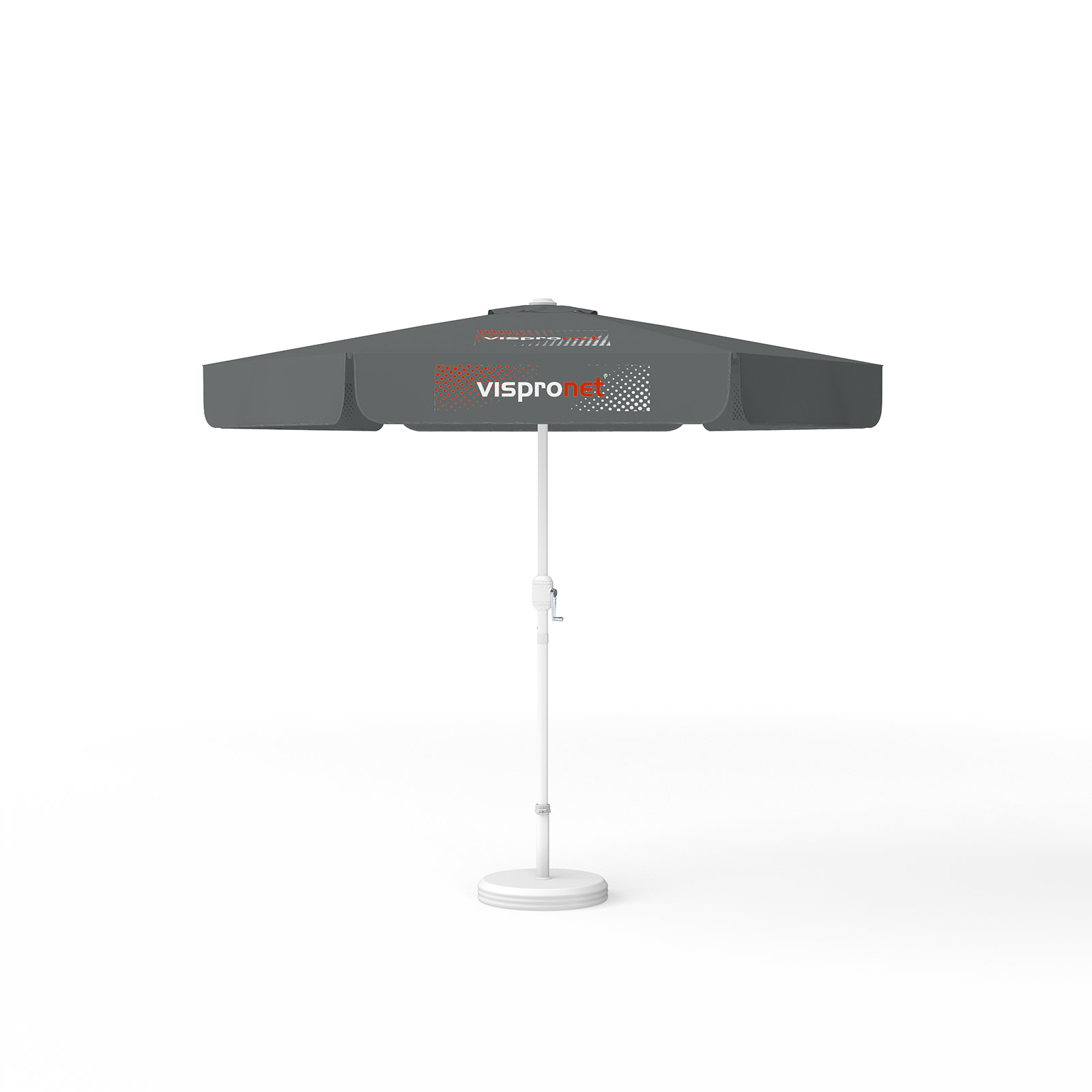 Sonnenschirm mit Logodruck, ø 250 cm, 3 Segmente bedruckt