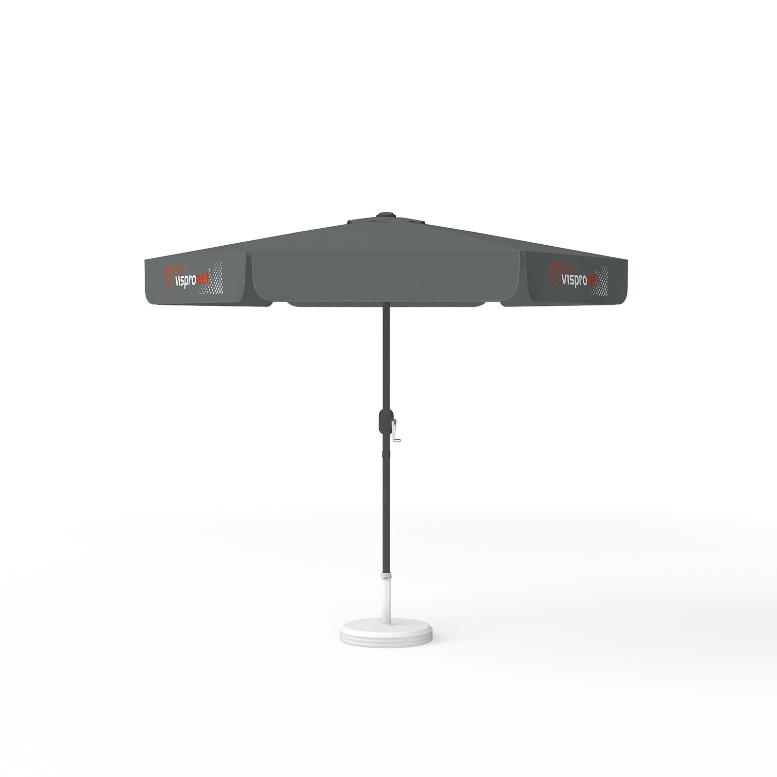 Sonnenschirm mit Logodruck, ø 250 cm, 3 Volants bedruckt