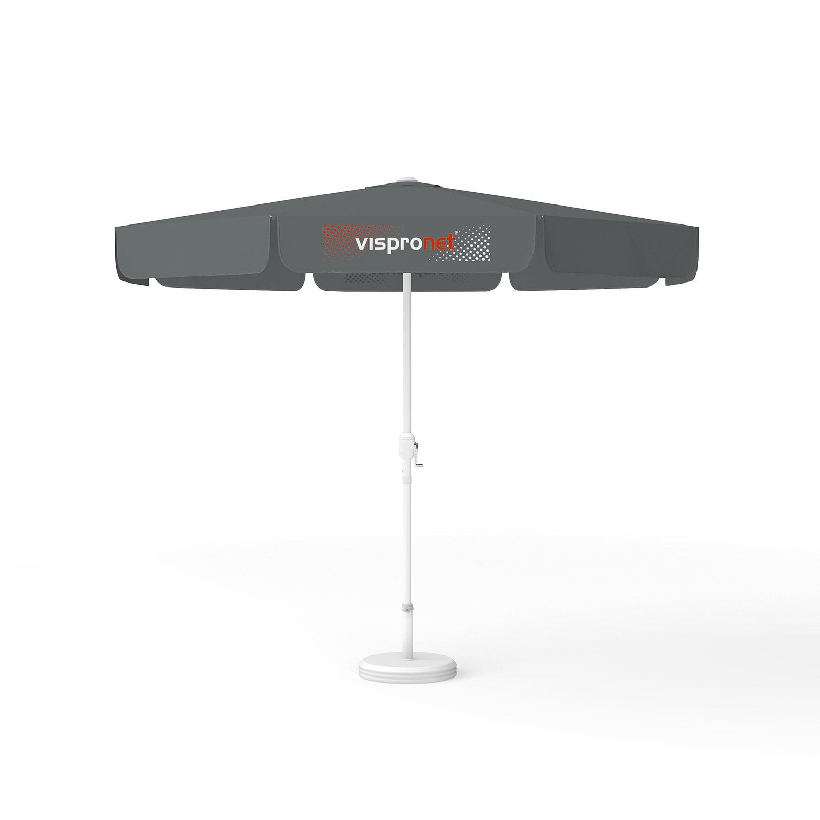 Sonnenschirm mit Logodruck, ø 300 cm, 4 Volants mit 1 Motiv bedruckt