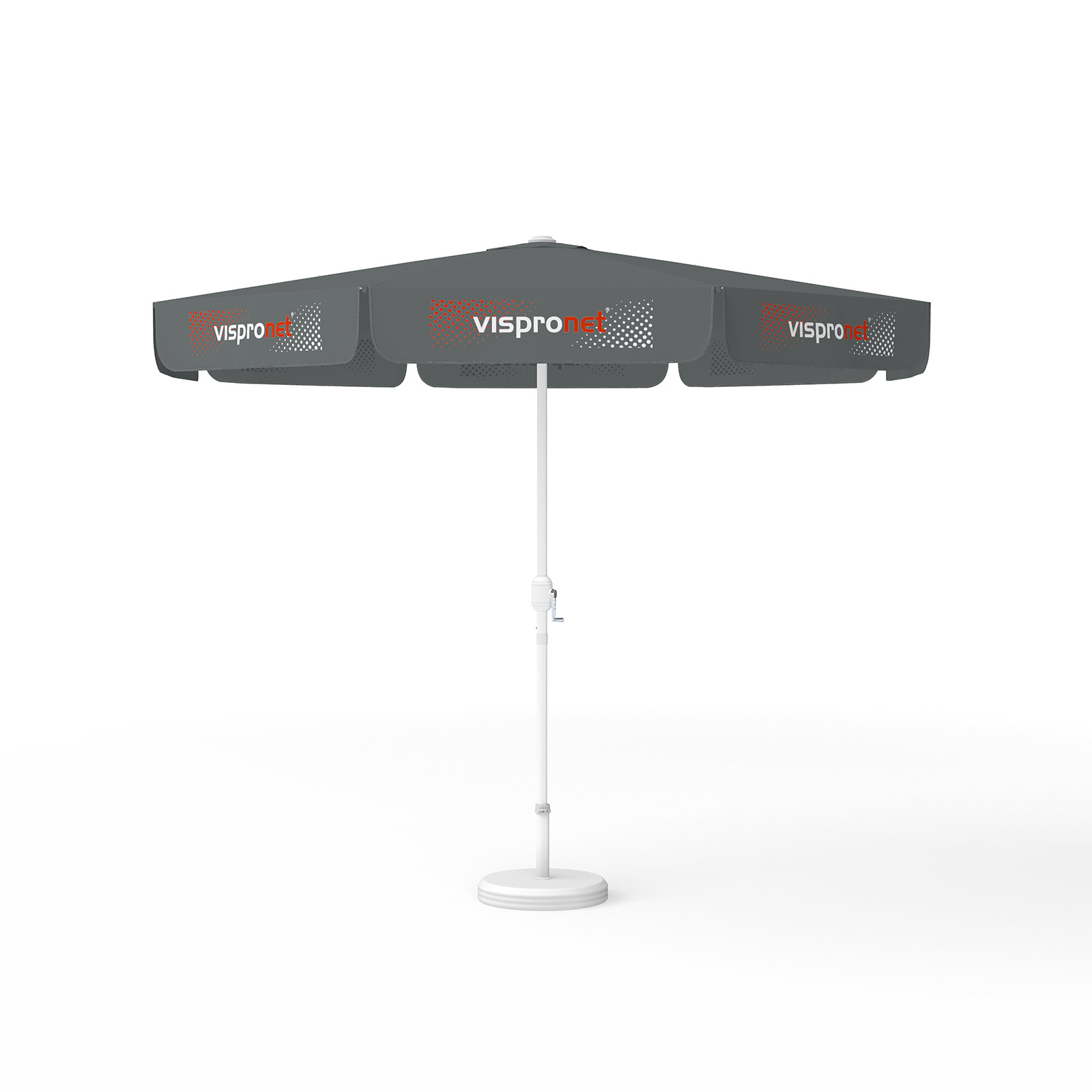 Sonnenschirm mit Logodruck, ø 300 cm, alle 8 Segmente mit 1 Motiv bedruckt