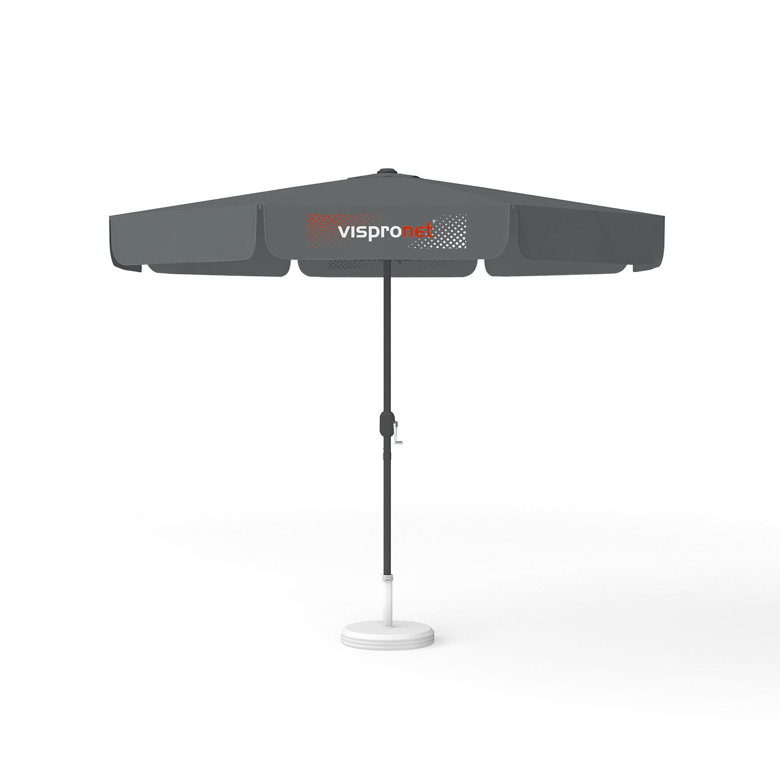 Sonnenschirm mit Logodruck, ø 300 cm, 4 Volants mit 1 Motiv bedruckt