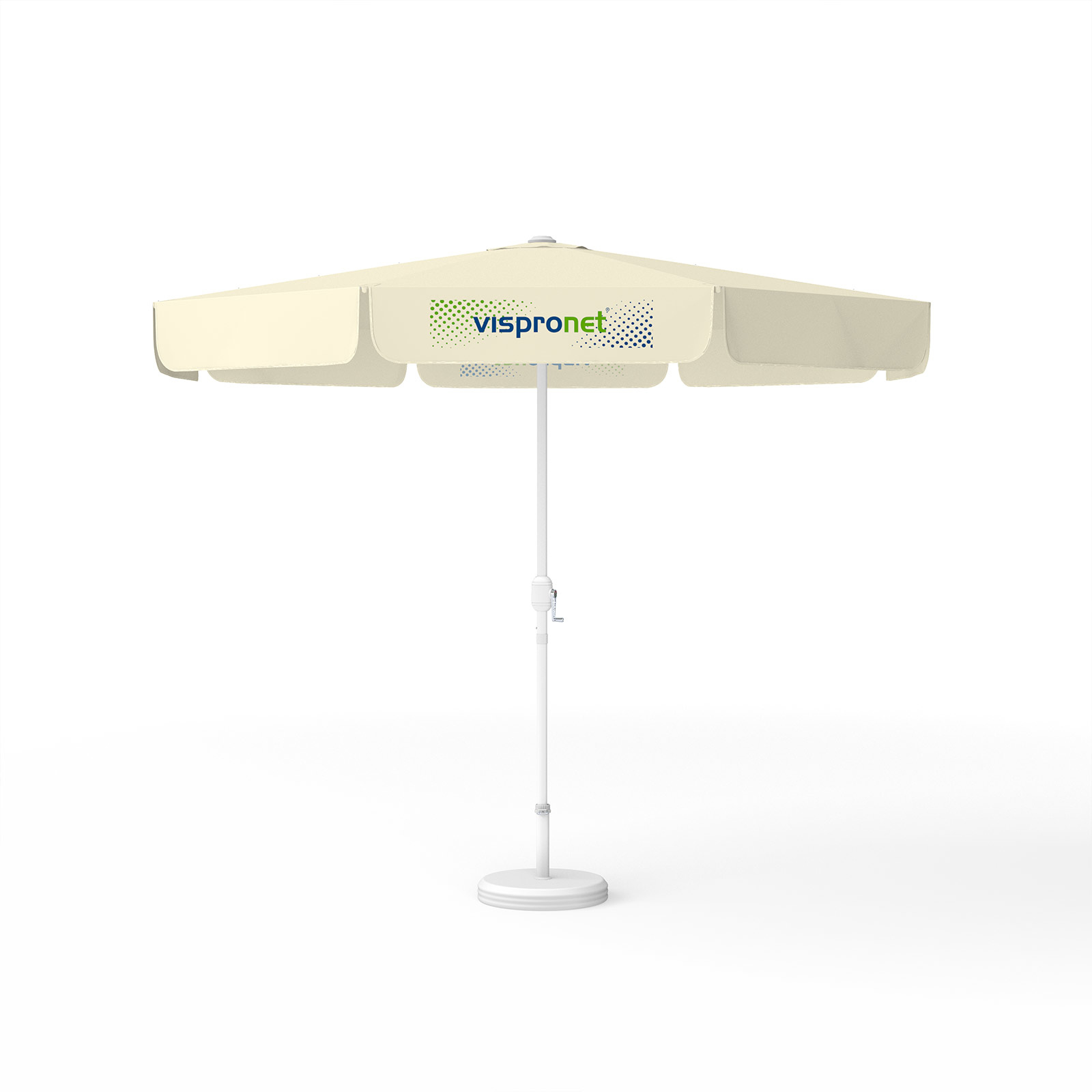 Sonnenschirm mit Logodruck, ø 300 cm, 2 Volants bedruckt