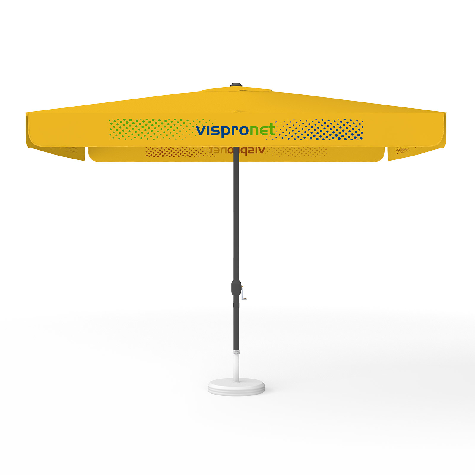 Sonnenschirm mit Logodruck, 300 x 300 cm, alle 4 Segmente mit 1 Motiv bedruckt