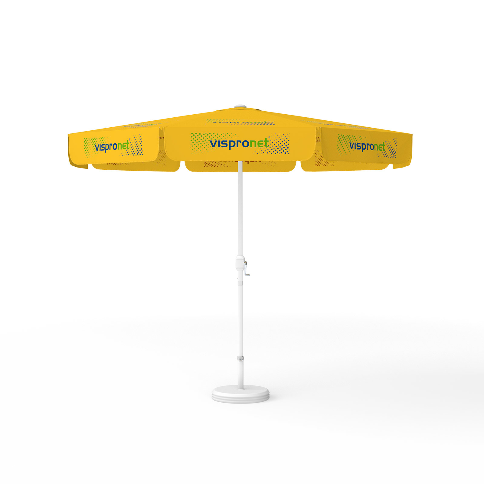 Sonnenschirm mit Logodruck, ø 300 cm, alle 8 Segmente mit 1 Motiv bedruckt