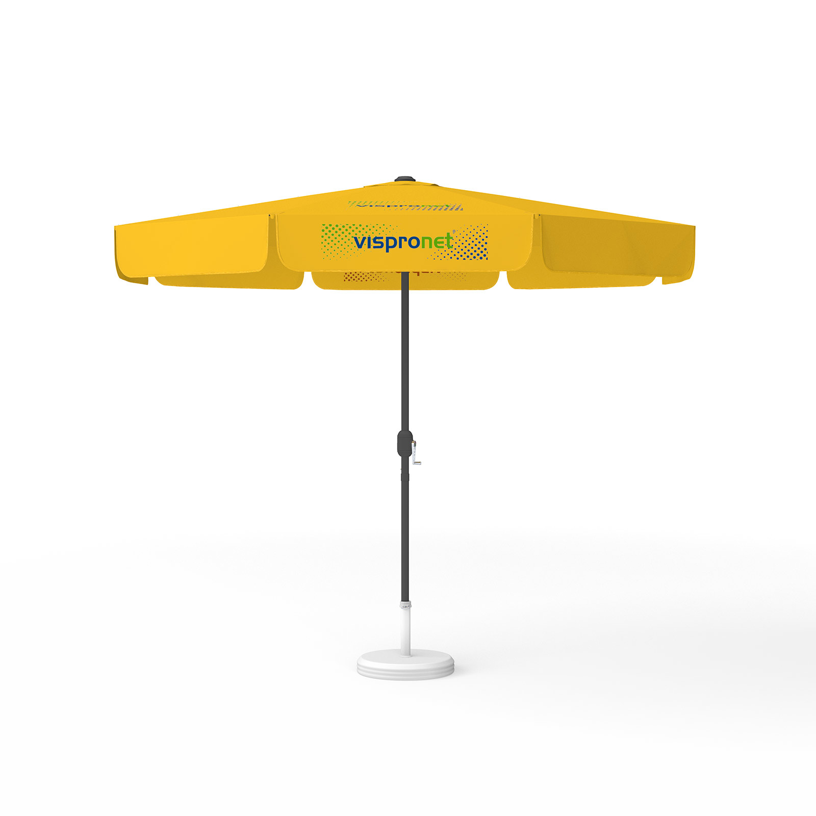 Sonnenschirm mit Logodruck, ø 300 cm, 4 Segmente mit 1 Motiv bedruckt